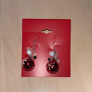 Festive Red Jingle Bell Earrings